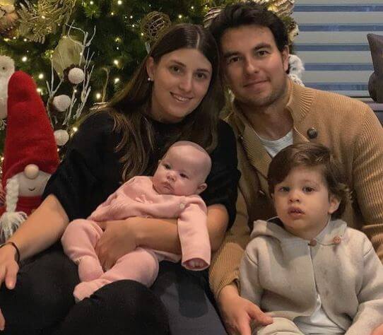 Carola Martinez and Sergio Perez with their children.